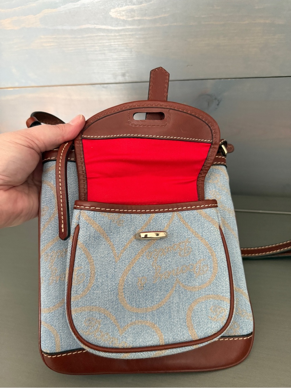 Dooney & Bourke Y2K Denim Hearts Crossbody - Picture 2 of 6